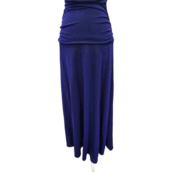 Nightway Ruched Sleeveless Maxi Dress Womens Size 4 Sparkle Blue Elegant Evening - Picture 12 of 15